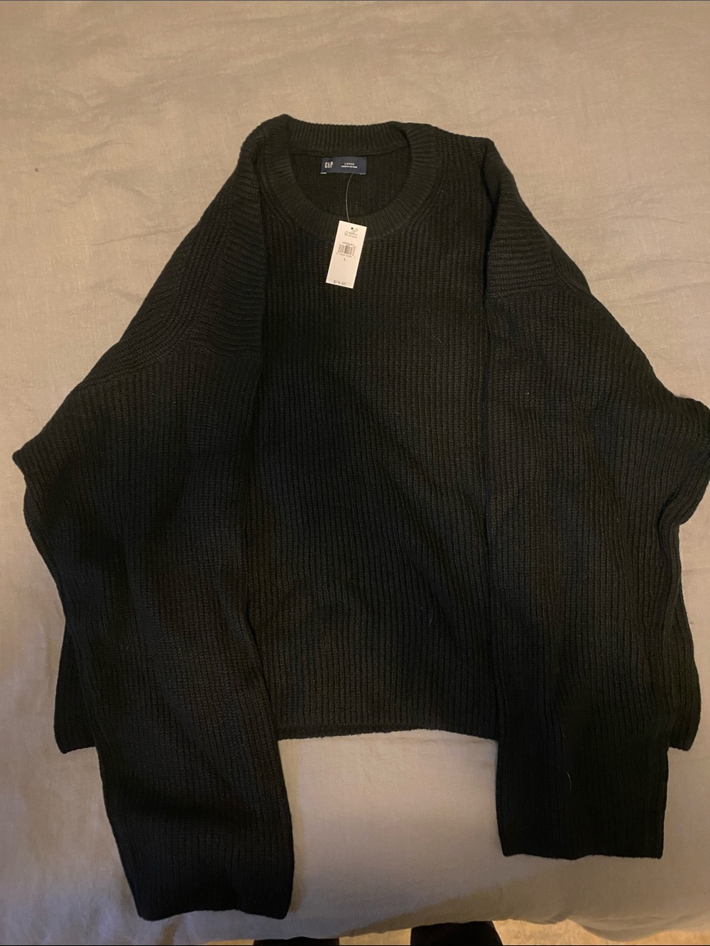 Black Ribbed Knit Sweater